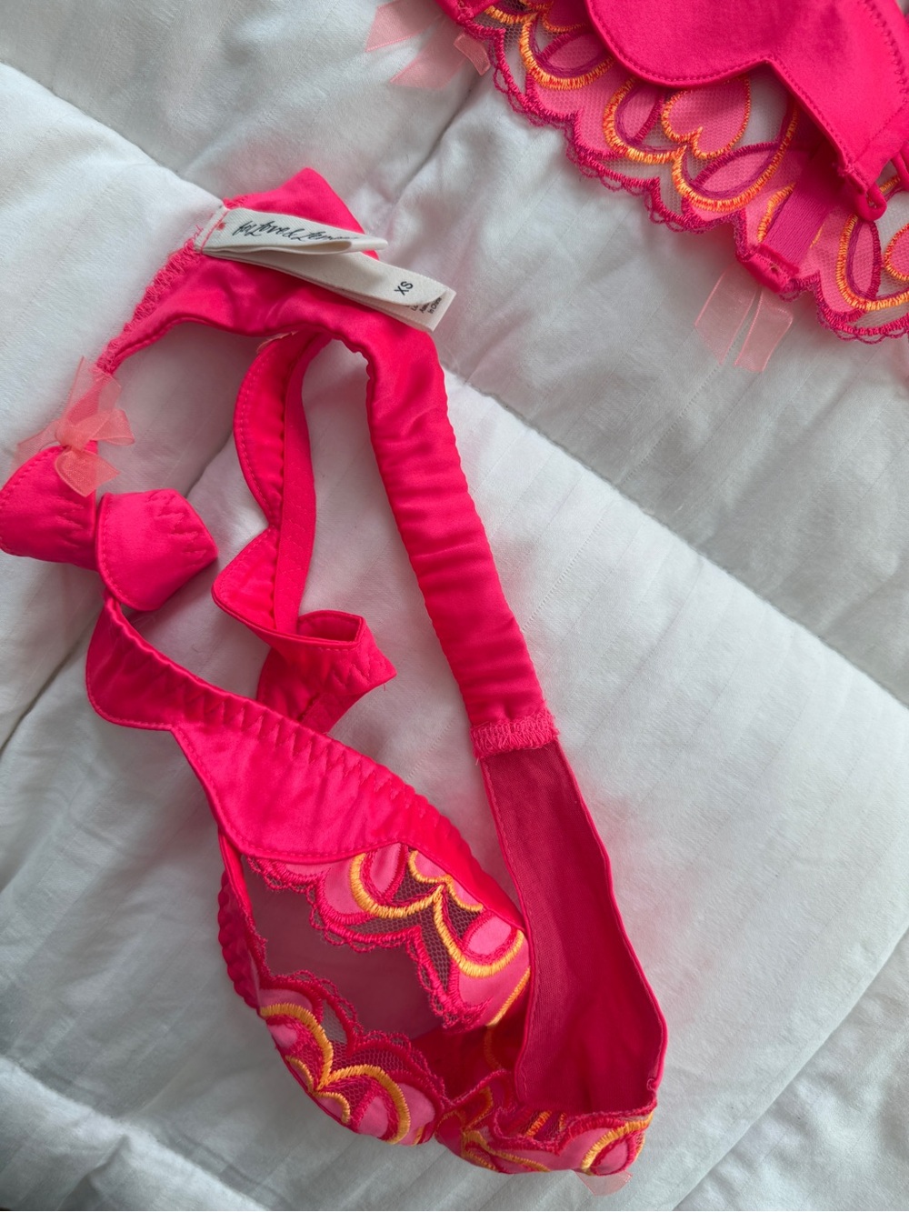 For Love & Lemons Graphic Hearts Lingerie Set XS - Picture 4 of 8